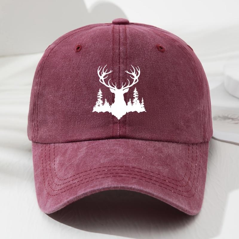 

Men s and Women s Elk Soft-top Baseball Cap, Retro Fashionable Outdoor Hat Adjustable кларет