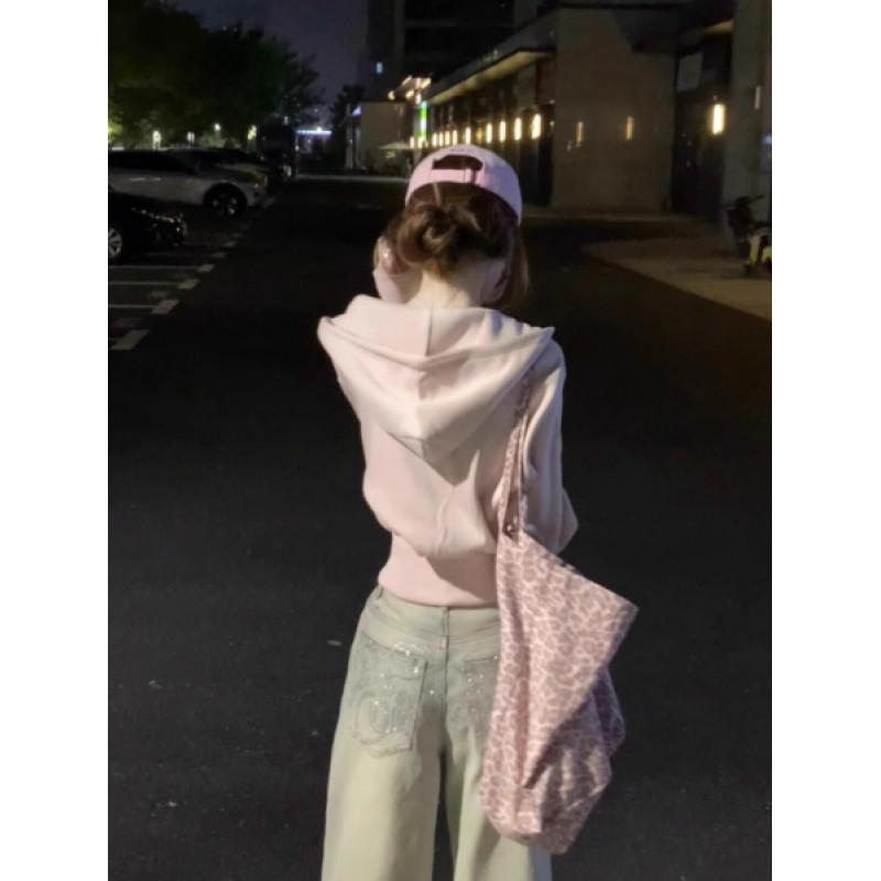Womens Short Cropped Hooded Zip-Up Sweatshirt Top Slim Fit Long Sleeve Casual Office Wear Fall Winter