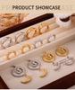 European & American C-Shaped Geometric Stud Earrings - Gold-Plated Titanium Steel Niche Design for Women
