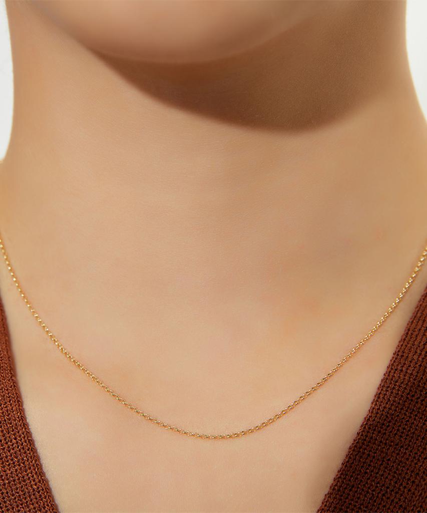 Helene Jewelry 14K 18K Tiny O-Ring Chain Gold Necklace
