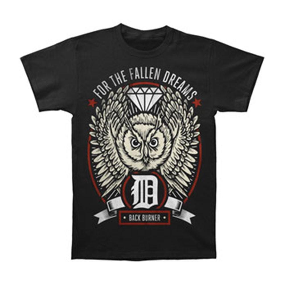 Men s For The Fallen Dreams Owl T-shirt Small Black 3XL