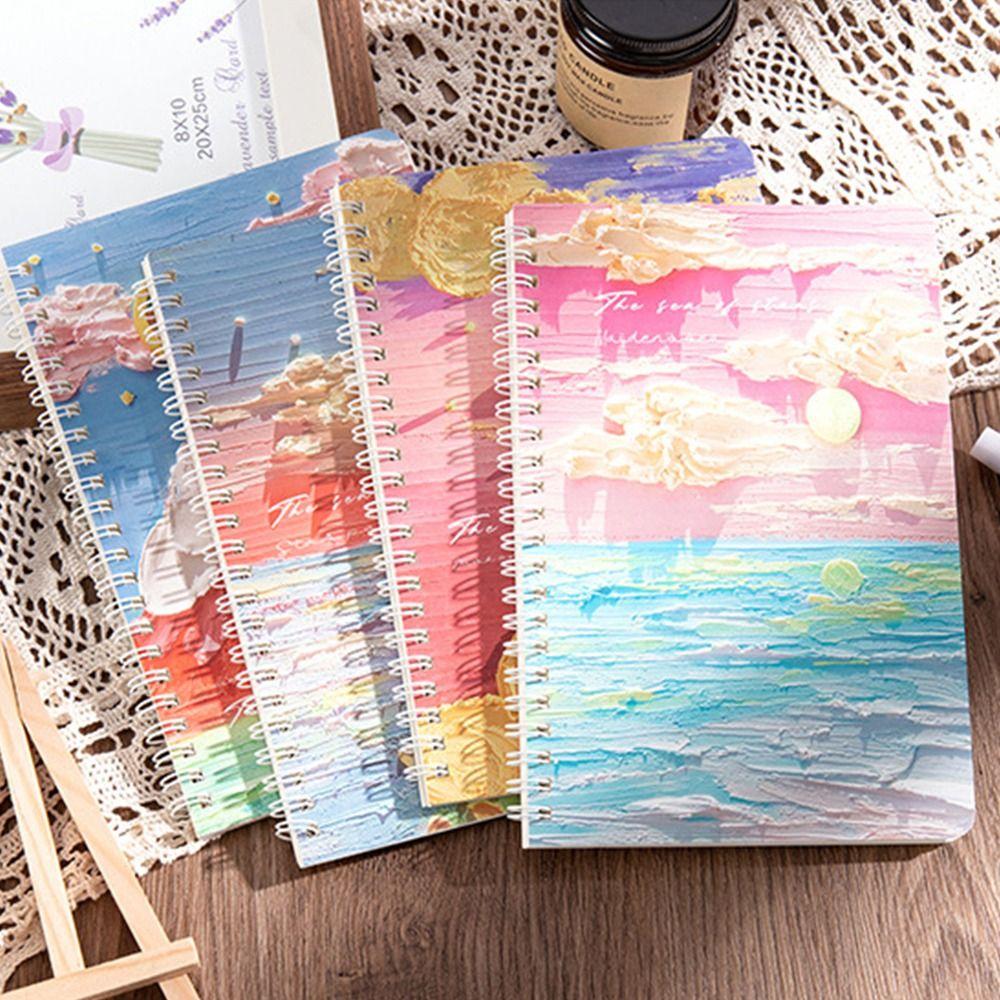 INS Spiral Notebook Oil Painting Notepad Portable Coil Book School Office Supplies