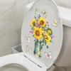 Sunflower Vase Wall Stickers Toilet Bathroom Decor Living Room Cabinet Home Decoration Beautiful Flowers Self-Adhesive Wallpaper