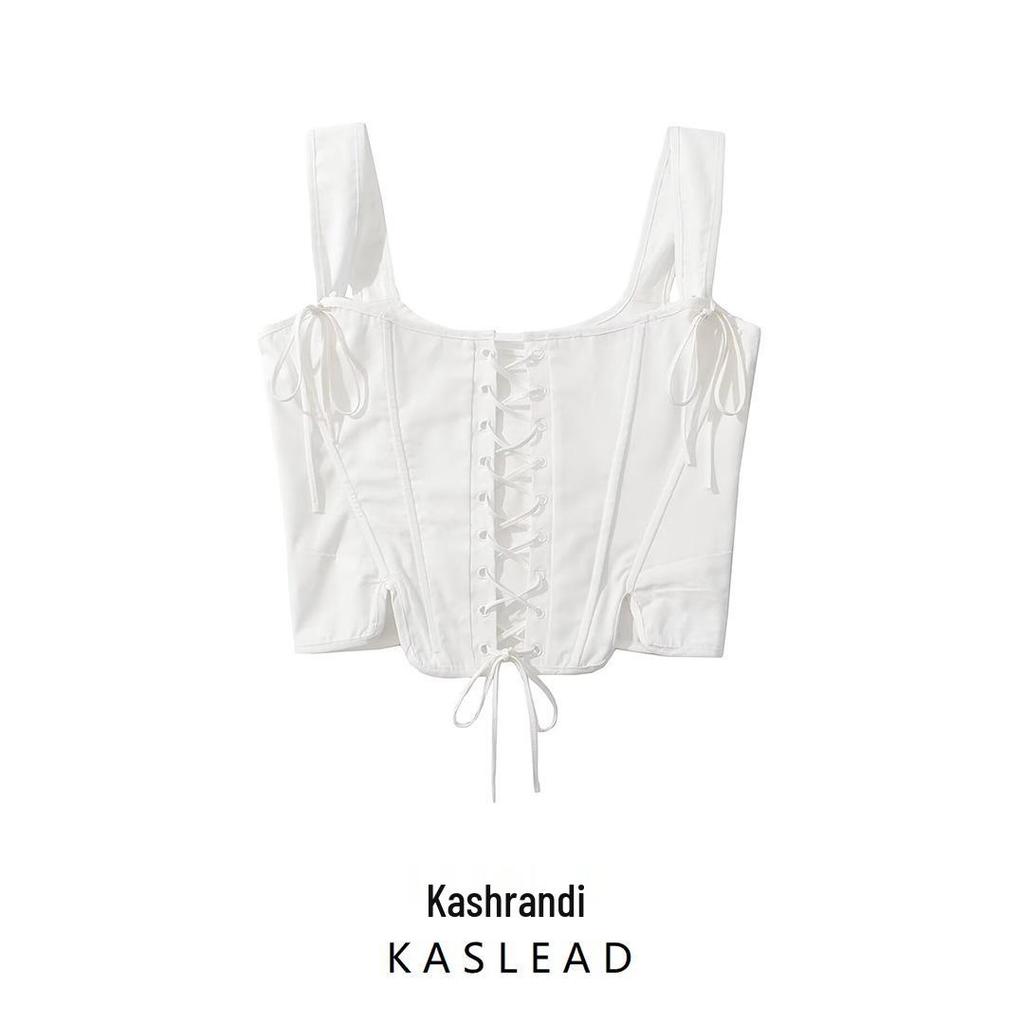 Spring 2025 Women's European & American Style Versatile Tie-Up Vest Top