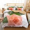 Red,Pink Rose Flower Bedding Set For Wedding ,Bed Linens, Duvet Cover Sets, Twin, Full Queen, King Bedroom Set, Valentine's Day