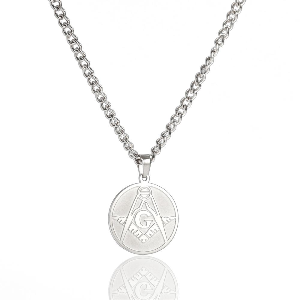 Vintage Freimaurer Anhänger Halskette für Männer Edelstahl Freimaurer Energie Halsketten Gotisches Religiöses Amulett Schmuck Geschenk