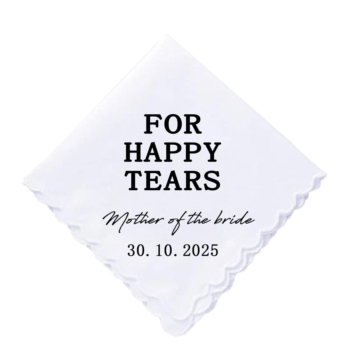 personalized Wedding Day Handkerchief for Mother of the bride Mom Mother of the Groom Gift from Bride 2025 Special Keepsake