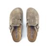 Birkenstock Boston Soft Footbed Suede Narrow Fit Taupe Unisex Sneakers Tan 0560773