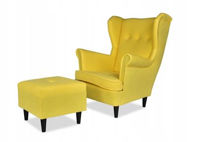 ARI Wing Chair with Footrest, Scandinavian - Lemon