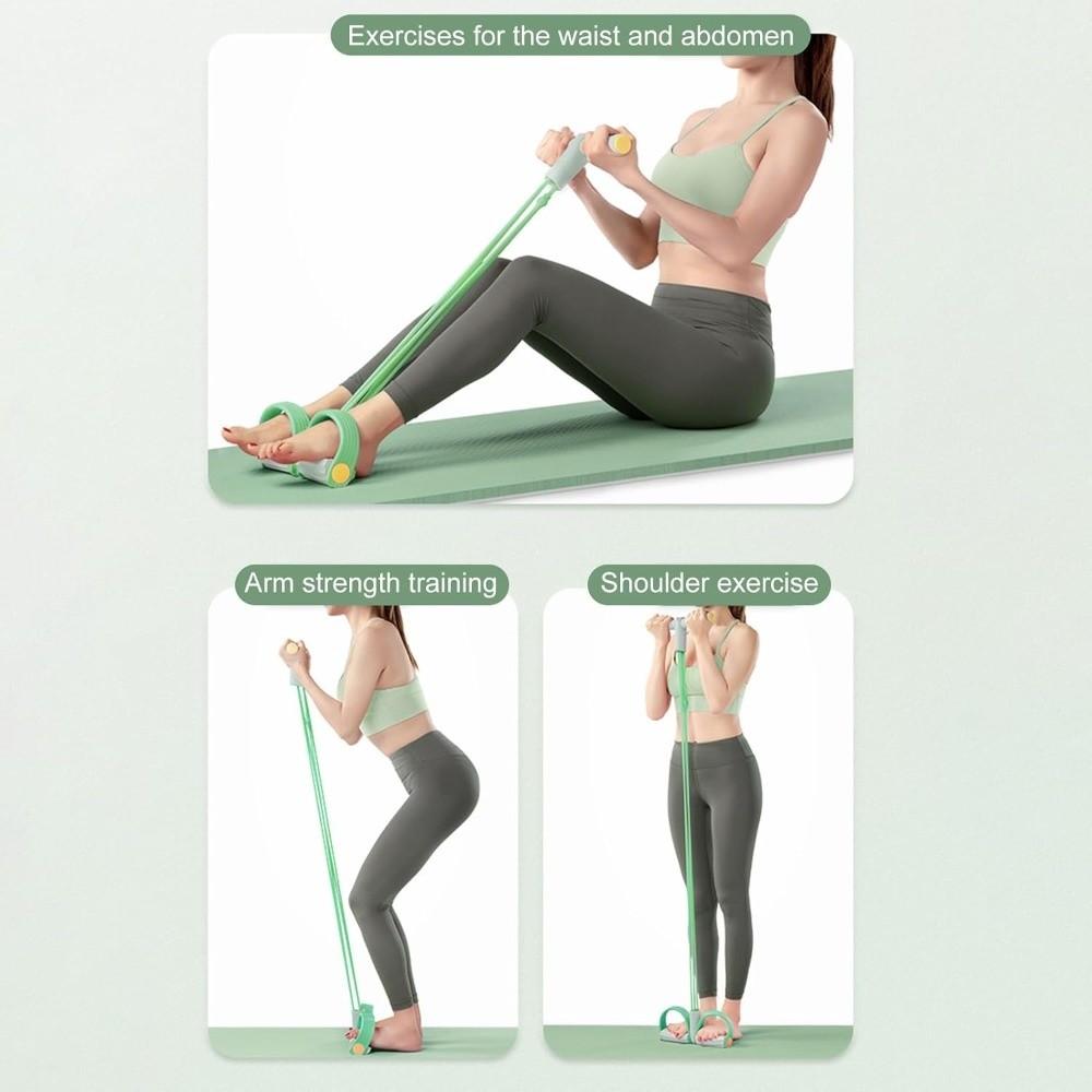 With Foam Resistance Bands Four-Tube Pedal Tensioner Yoga Elastic Band  Fitness Equipment
