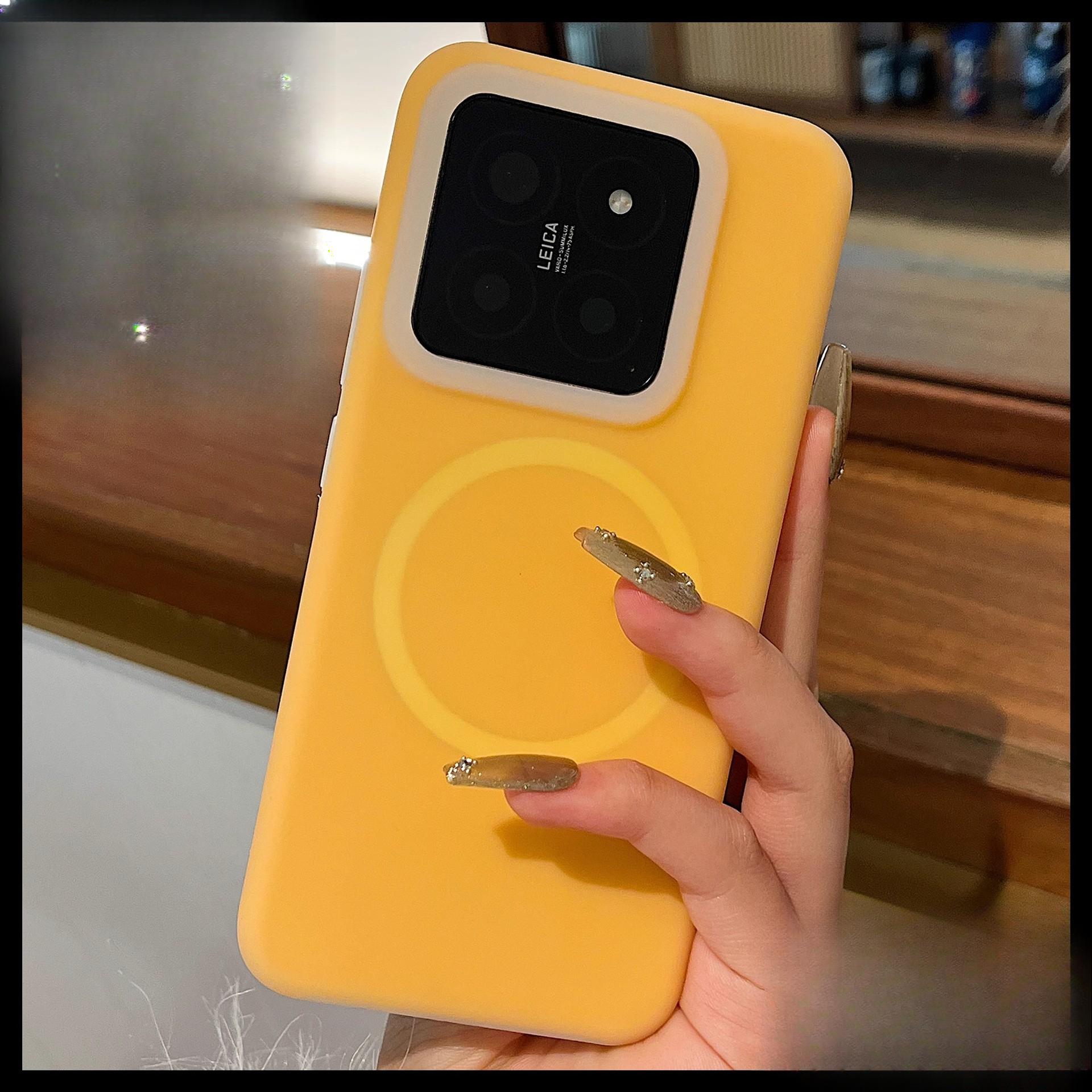 

Подходит для Xiaomi 15Ultra Желейный Магнитный Чехол для Телефона, Жидкий Силикон Redmi K80pro Противоударный M14 Защитный Чехол Xiaomi 15 оранжевый