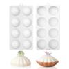 8-cavity Semicircular Petals Mold Baking Tool for Making Chocolate Fondant