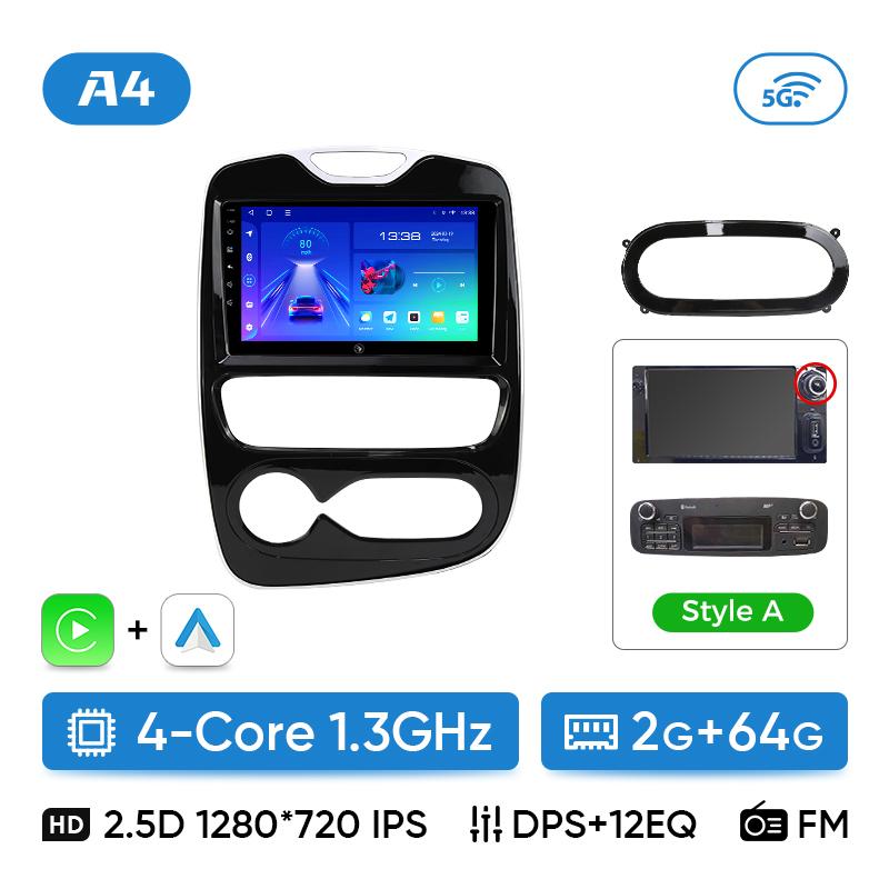 Ainavi Car Radio For Renault Clio 4 2012 - 2018 Wireless Carplay Android Auto Multimedia Player Stereo 2Din 4G Wifi DSP