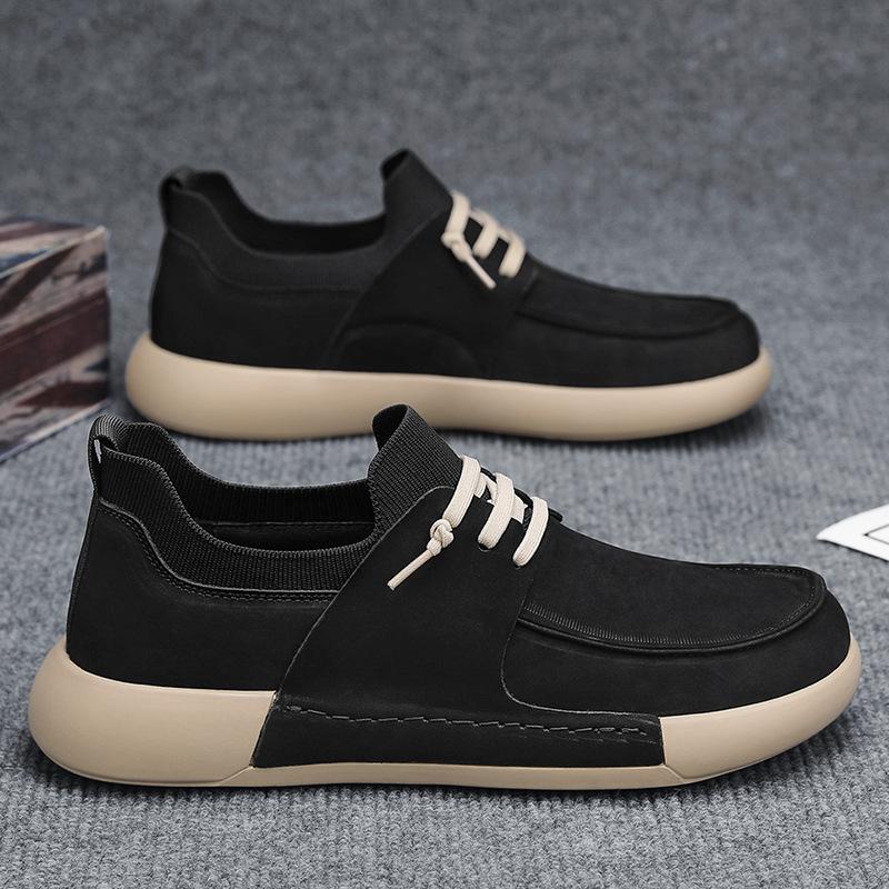 Male Casual Shoes Comfortable Men's Loafers 2025 New Soft Leather Non-slip Wear-resistant Men Sports Shoes Zapatos Para Hombre
