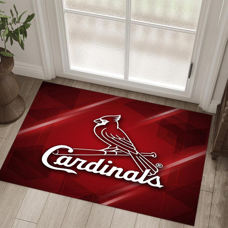 St. Louis Cardinals Design Crystal Velvet Carpet Cozy Non?Slip Printed Rug For Bedroom Living Room Entrance