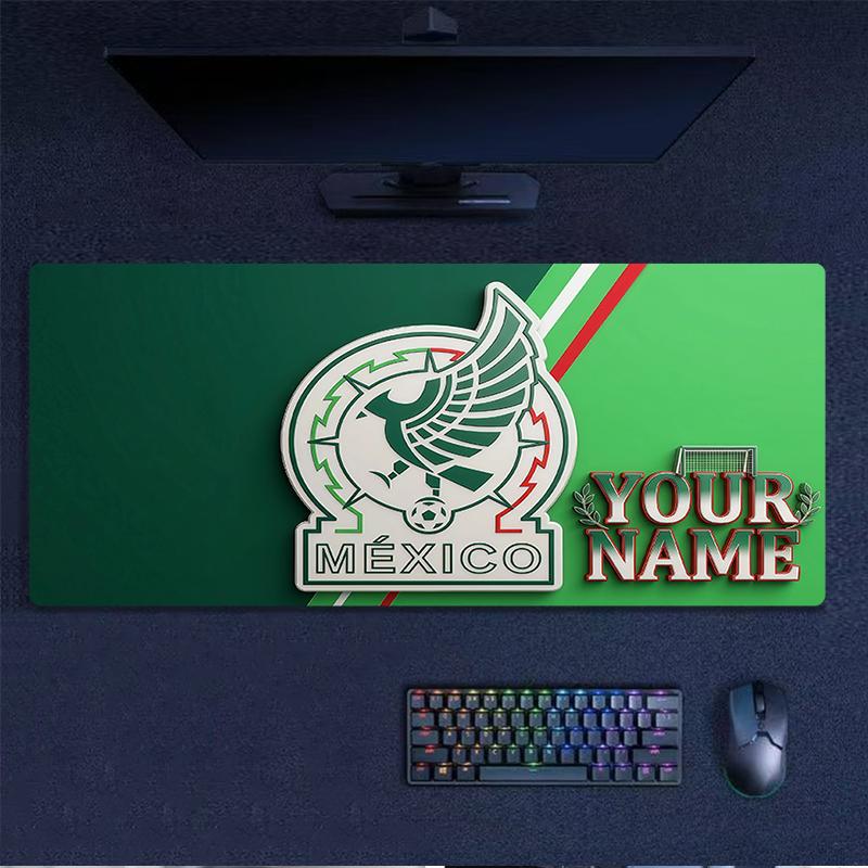 Custom Name,Mexico Mouse Pad, Large Gaming Desk Mat, Non-slip XXL Mousepad for Laptop & Tablet, Mini PC Playmat with Stitched Edges