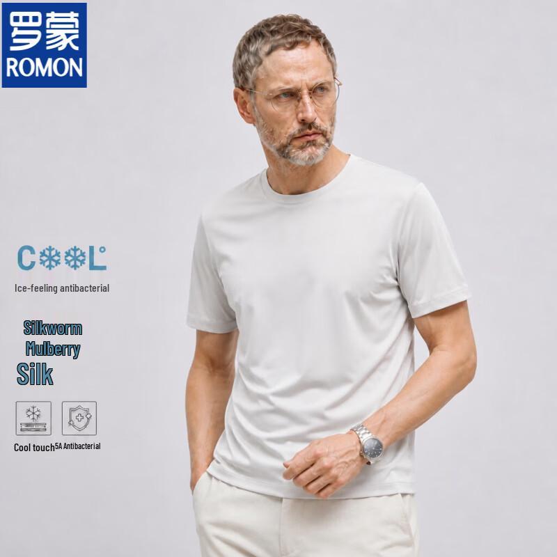 Romon Men s Casual Silk Blend T-Shirt M 165