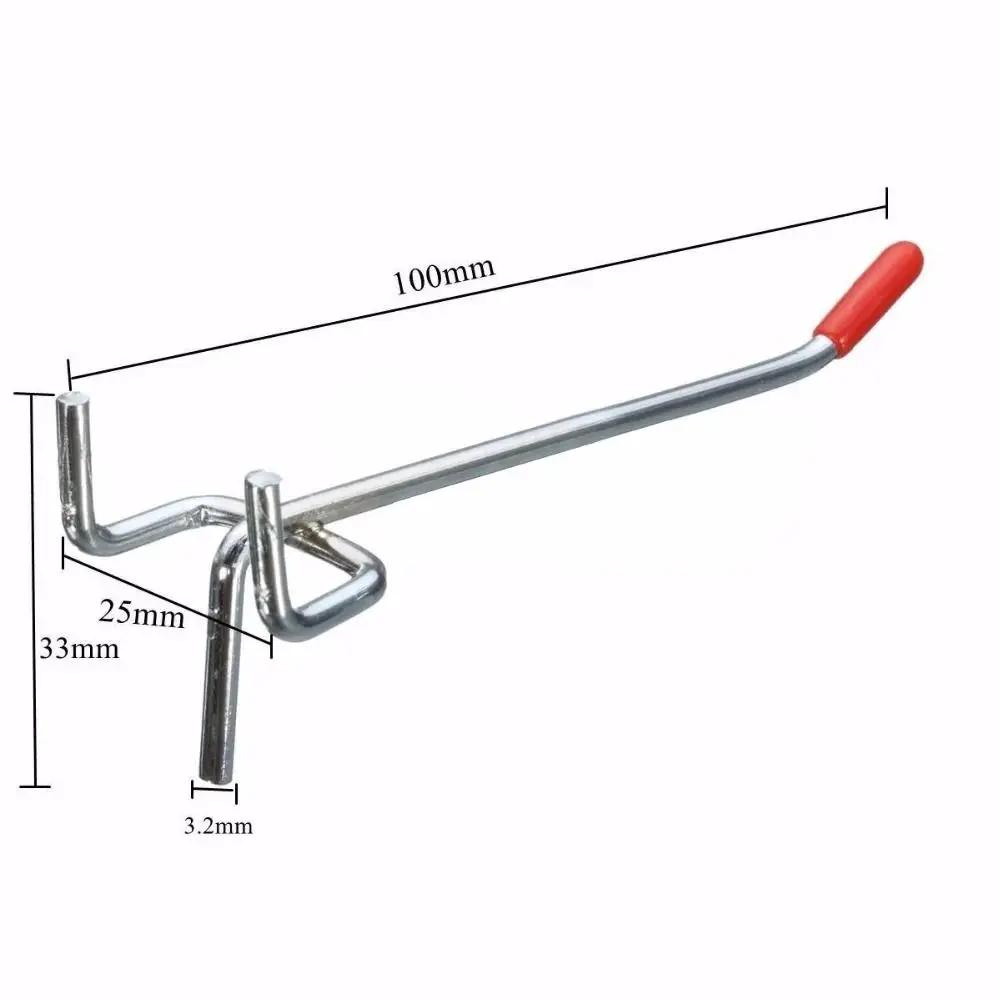 1Pcs Storage Rack Hole Board Hook Steel Hardware Tool Oblique Hanger Wall Mount 5/7/10/15/20cm Pegboard Hook for Shop Good Shelf
