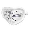 Melting Clock Plastic Retro Decorative Electroplated Metal Paint Desk Table Clock for Office White