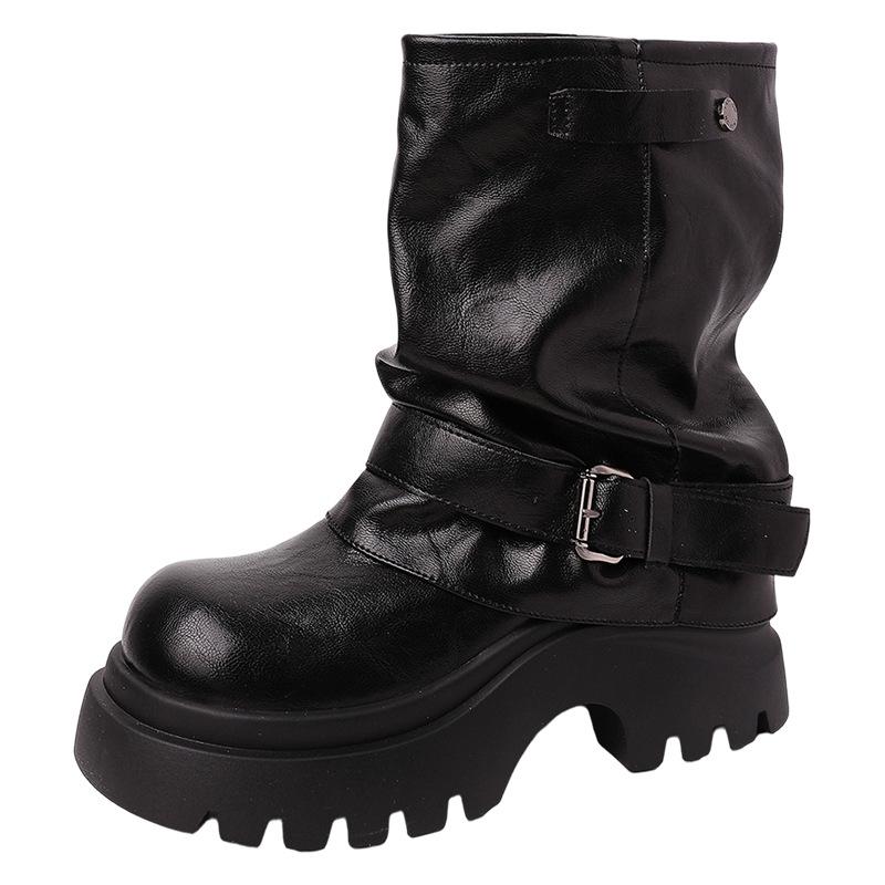 British style fashion versatile Martin boots women's 2025 autumn and winter new Maillard platform heightening boots fashion boots