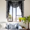 Translucents Laces Window Valance with Beadeds Fringes and Florals for Soft Light and Privacy in Bedrooms or Living Room