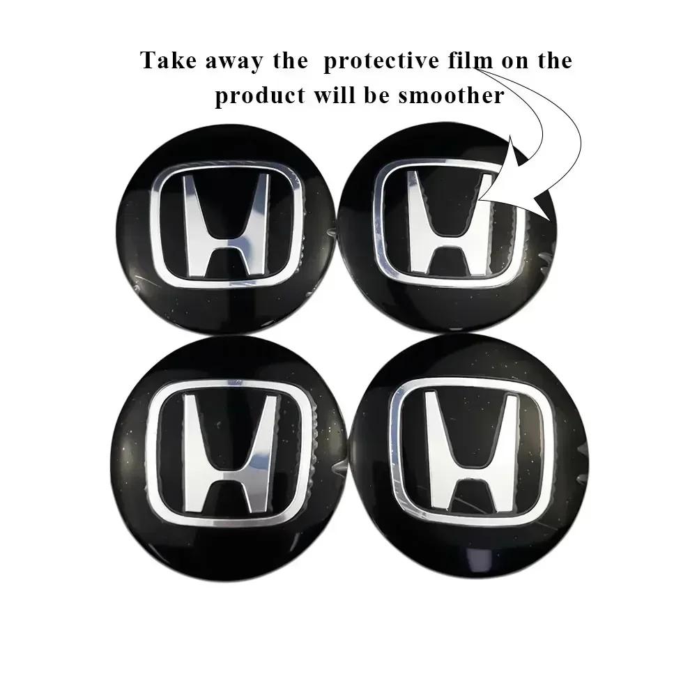 For Honda Civic City Accord Odyssey CRV Hrv Jazz CBR VTX 60MM Car Wheel Center Hub Cap Badge Logo Emblem Decals Tire Stickers RF6