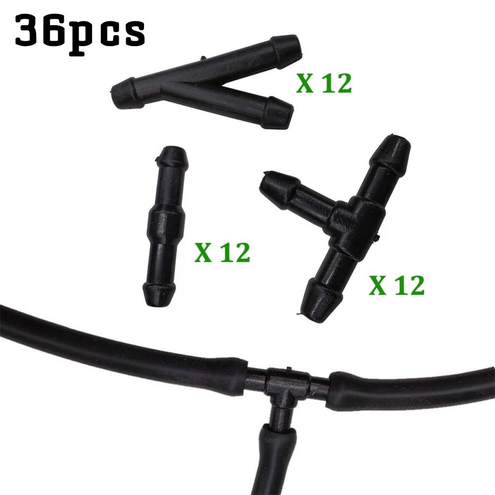 36pcs Hose Connector Black Fittings Nozzle Splitter