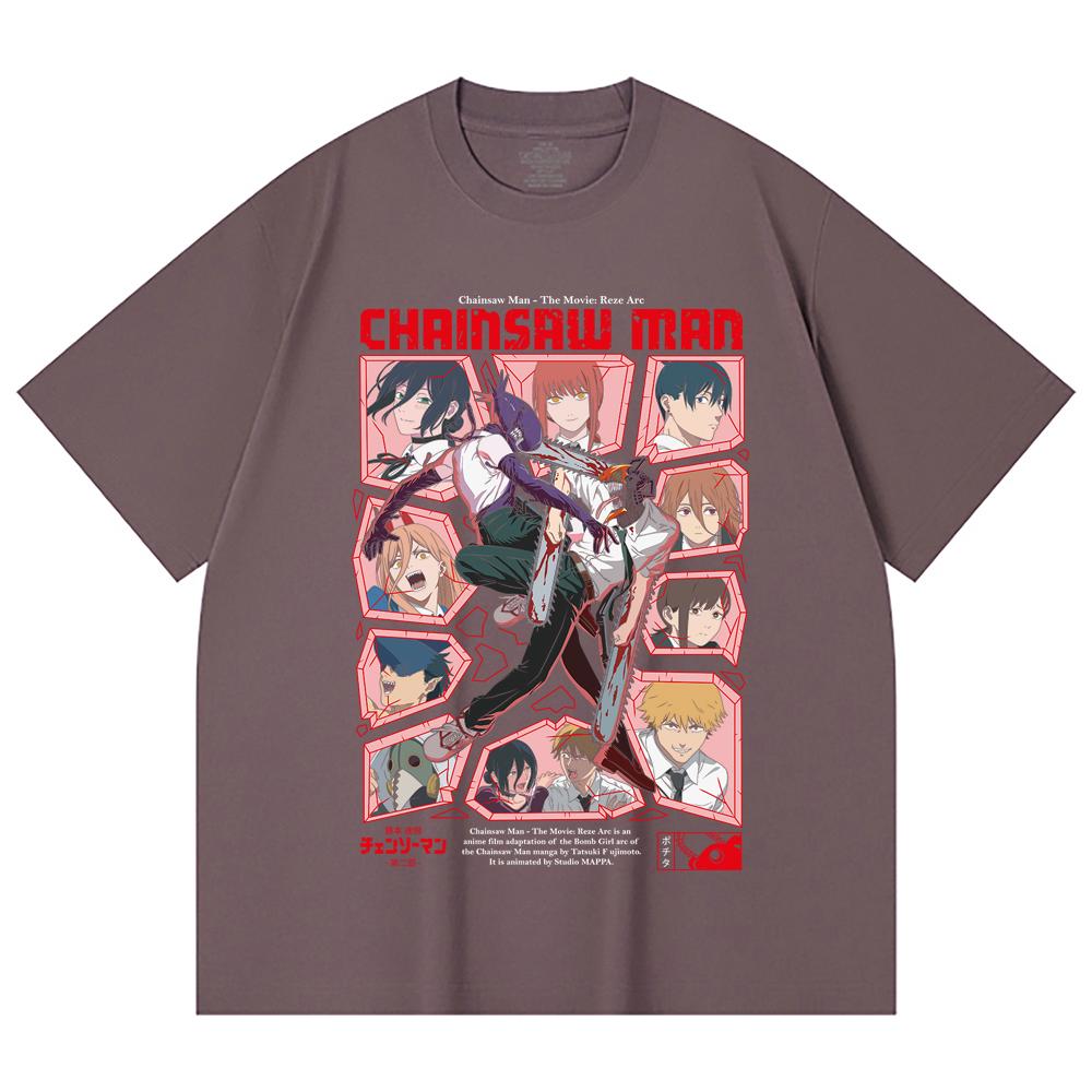 230 Gsm 100% Cotton Chainsaw Man V18 Reze Arc Print Unisex Heavy Cotton T Shirt
