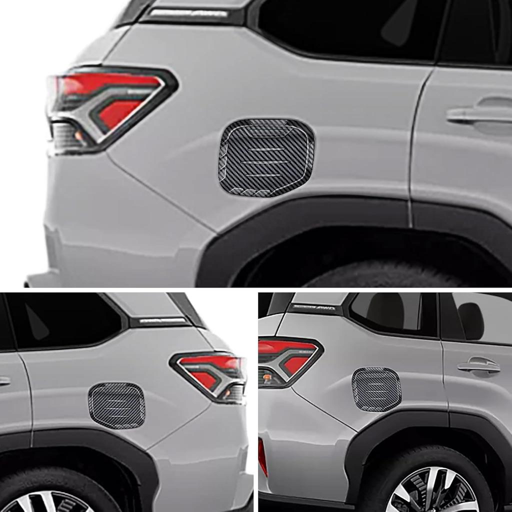 Fuel Tank Cap Trim Cover Compatible with Subaru Forester 2025,ABS Carbon Fiber Pattern Gas Fuel Door Cover Trim Scratch Cap,Exterior Fuel Tank Cap