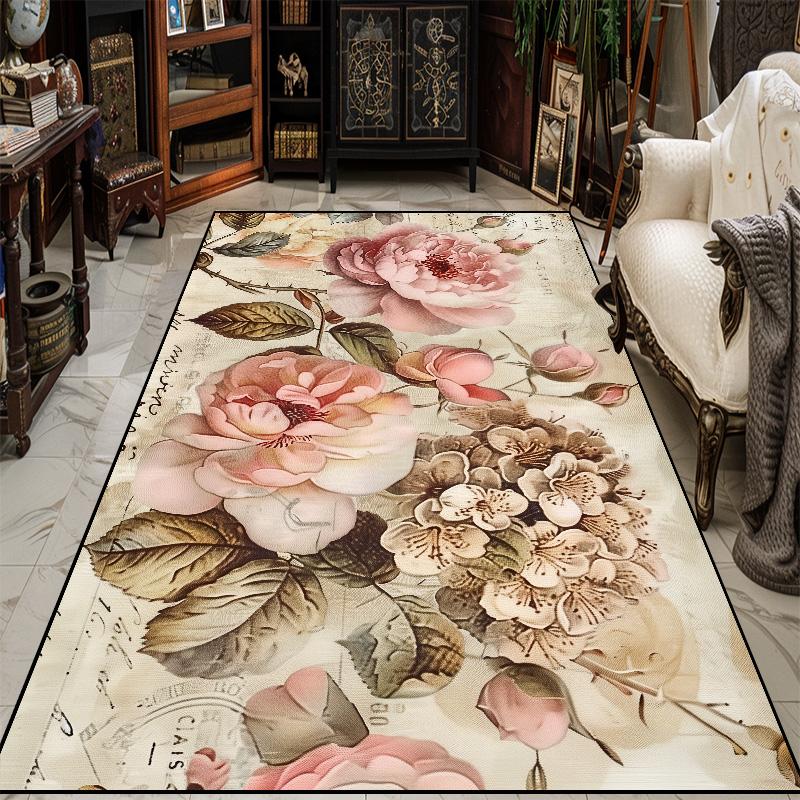 Modern 3D Floral Living Room Decor Carpet Soft Flannel Rugs for Bedroom Bedside Modern Fashion Decoration Home Sofa Floor Mat