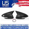 Carbon Fiber Rear View Side Door Mirror Cover Pair For Hyundai Elantra 2016-2019