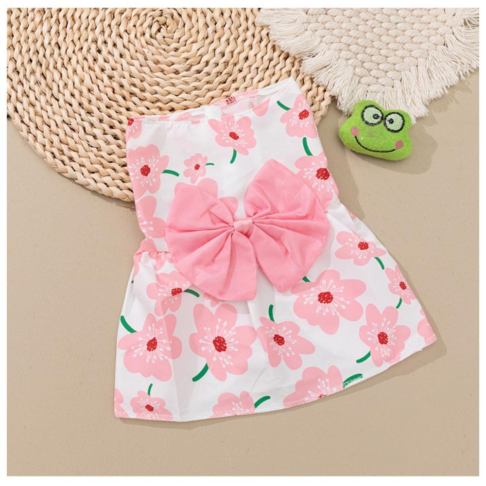 

Pet Clothing for Cats and Dogs Sleeveless Floral Skirts Suitable for Daily Wear and Special Occasions S