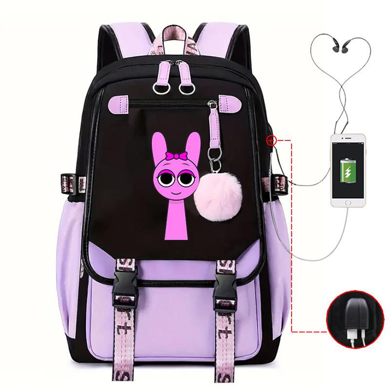 Personality Trend Printed Backpack Academy Style Student Leisure School Bag Multifunctional Large Capacity