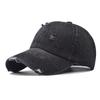 Design Damaged Fashionable Neutral Sunshade Denim Baseball Hat Outdoor For