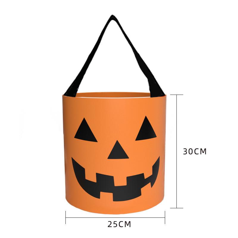 Halloween Pumpkin Bag With Cartoon Design For Trick Or Treat Candy Collecting