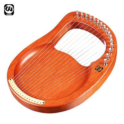 Walter.t 16-String Wooden Lyre Harp Metal Strings Mahogany String with Bag