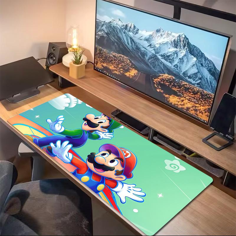 Mario & Luigi Duo Print Cushion Non-slip Laptop Tablet Big Mousepad XXL Mat Mini PC Playmat With Lock edge