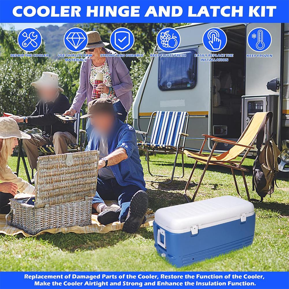 Kühlbox Scharnier und Verriegelung Ersatzkit für Igloo Reparatur Kühlbox Komponenten Camping Kühlboxen Kunststoffscharniere Beschläge