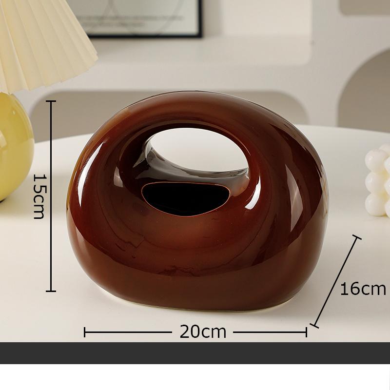 Creative Handbag Shape Tissue Box Coffee Table Desk Decoration Modern Design Ceramic Tissue Box Bedside Table Paper Towel Case