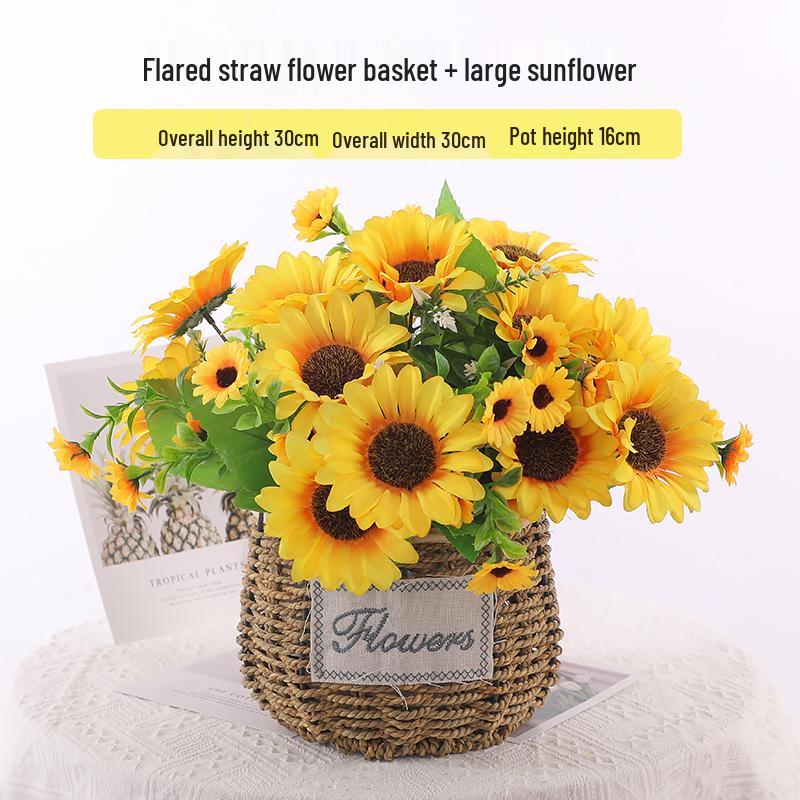 Mini Sunflower Artificial Flower Ornament for Living Room or Dining Table Decoration