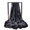 90cm Floral Print Silk Square Scarf Women Soft Satin Kerchief Hairband Neckerchief Head Hijab Lady Headband Foulard Bag Ribbon