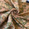 Spring Summer Retro Small Flower Scarf Fashionable Cotton Linen Square Artistic Versatile Women's Neck Protector Hair Strap