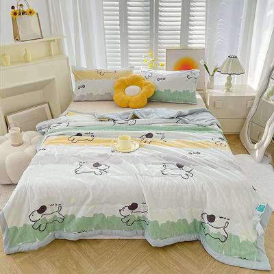 Cartoon Cotton Linen Summmer Blanket Breathable Adult Child Quilt for Summer Washable Air Conditioning Comforter Lightweight