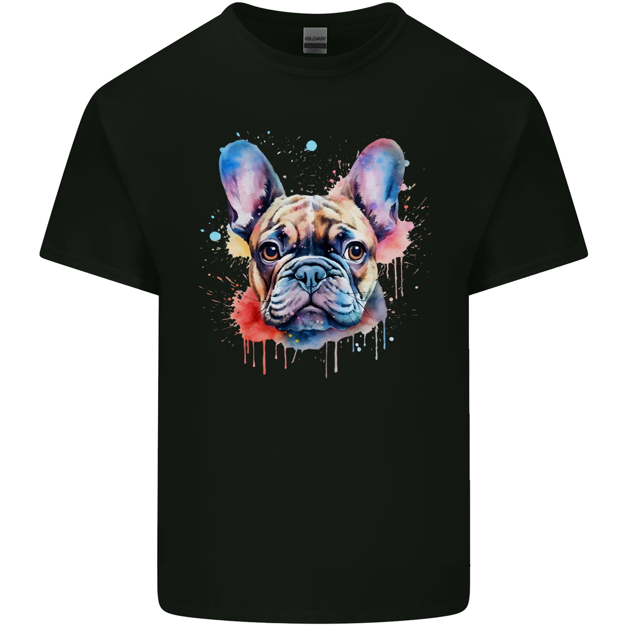 French Bulldog Watercolour Dog Unisexs Light Cotton TShirt S
