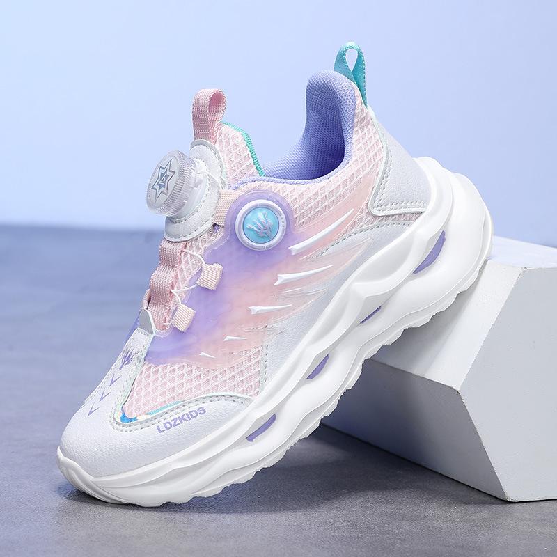 

Classmate shoes net 2025 spring sports shoes children girls medium and large breathable year button surface sports wings classmates 39 yards/inner length about 24.5cm