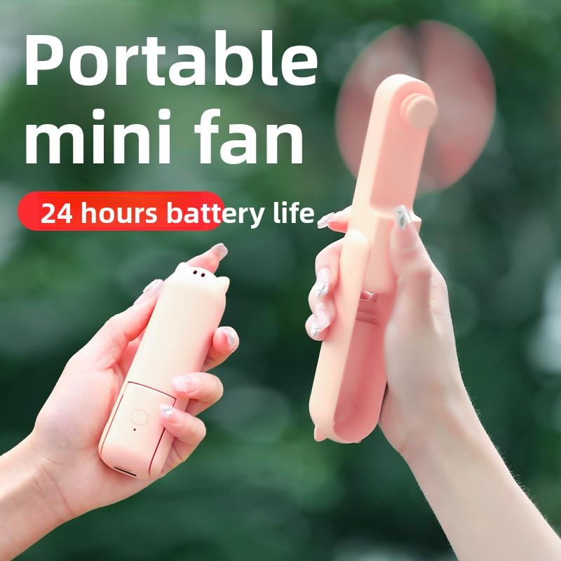 Mini Double Head Handheld Fan Desktop Office Outdoor Folding Big Wind USB Student Portable Electric Fan