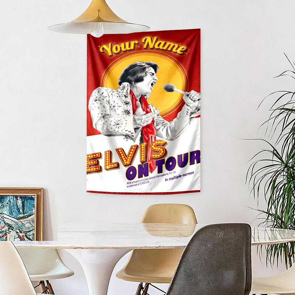Elvis Presley Custom Wall Tapestry Foldable Wall Tapestry Non-Fading Color Great for Bedroom Wall All-Season Use Gifts For Family Or Friends