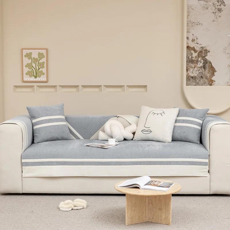 

Скандинавский светильник для диванной подушки, роскошный современный универсальный универсальный чехол для четырех сезонов, новый чехол для подушки цвета хаки в полоску, полотенце 45x45mx1 pillowcase