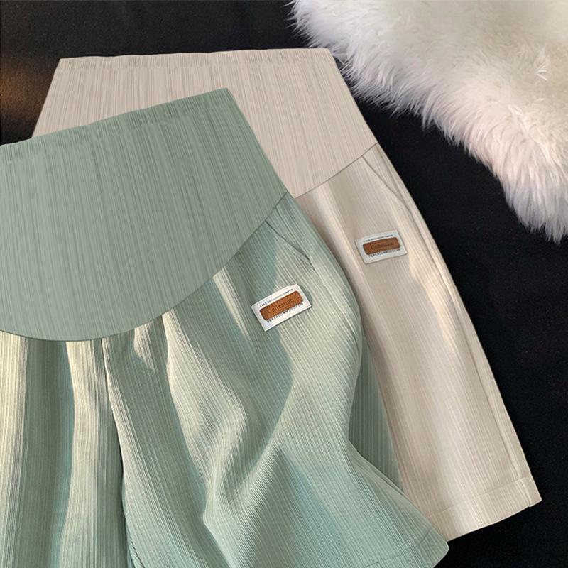 Women's Maternity Shorts: Summer Loose Casual Five-Point Pants with Tummy Support for Petite and Pregnant Women