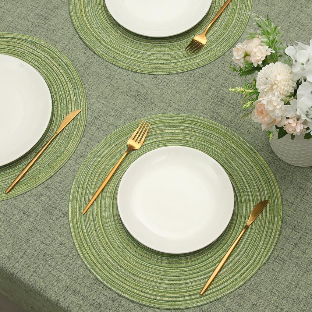 38cm Runder Geflochtener Tischset Waschbare Runde Tischsets für Küchentisch Runder Tischmatten für Hochzeit Party Weihnachtsdekoration